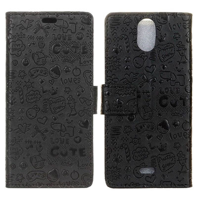 MOONCASE Wiko Sunny3 Plus Little Witch Leather Case - Black