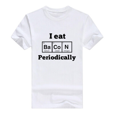

Funny Bacon Gift Science I Eat Bacon Periodically T-Shirt Top