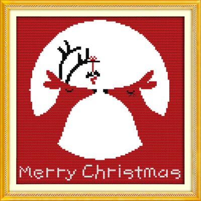 

26 26cm DIY New Style Counted Cross Stitch Set Embroidery Needlework Kits Christmas Reindeer Pattern Cross Stitching Home Decora