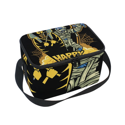 

ALAZA Lunch Box Insulated Lunch Bag Large Cooler Halloween Design Mummy Tote Bag