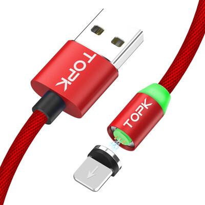 

TOPK Newest Upgraded LED Magnetic Cable iPhone USB Cable Fast Charging Data Sync For iPhone