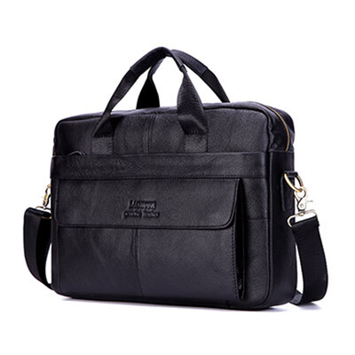 

Brand Men Genuine Leather Handbags Large Leather 15" Laptop Bags Briefcases Casual Messenger Bag Business Mens Travel Bags