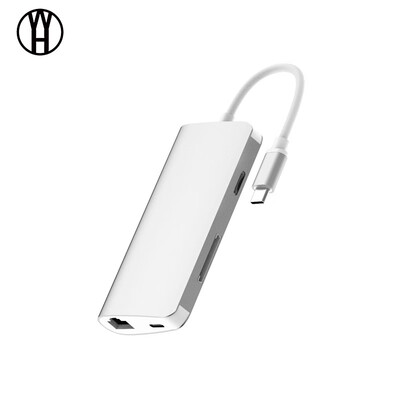 

WH T7 8 in 1 to Type-c hub for Apple MacBook to HDMI network port RJ45usb converter