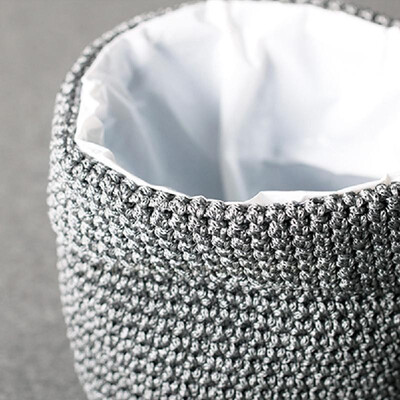 

Cotton Rope Planter Basket Woven Storage Basket Plant Cover Basket Bin Hand Made Gift Basket Thin Grey Large