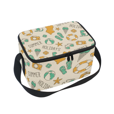 

ALAZA Lunch Box Insulated Summer Elements Lunch Bag Large Cooler Tote Bagfor Men Women