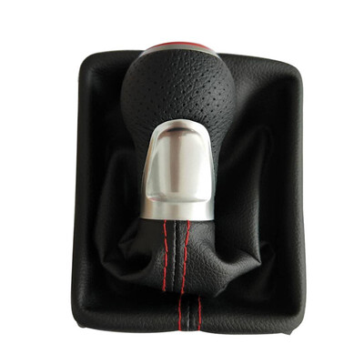 

For Audi A4 S4 B8 8K A5 8T Q5 8R  Line 07-15 Shift Knobs with PU Leather Boot RED LINE Gear Shift Knob With Red Ring