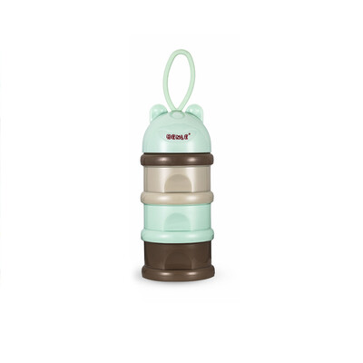 

Baby Milk Powder Formula Dispenser 3 Compartments Twist-Lock Stackable Suger Pill Snack Storage Containers BPA Free Green