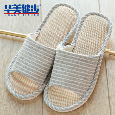 

Colorful Steps Slippers Men&women Style Sandals Linen Cotton&linen Couples Four Seasons Home Breathable Comfortable Horizontal Stripe Floor Drag Fashion Simple HM9905 Blue 44 Codes One 45 Codes