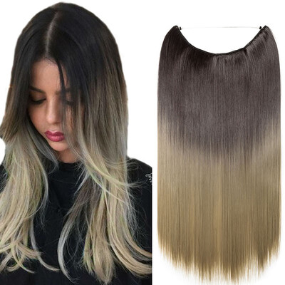

Miracle Translucent Invisible Wire Fish Line on Clip in Hair Extensions 20-24 Inch Straight Wavy Curly Synthetic Hairpieces