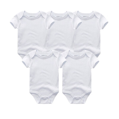 

5Pcslot Babywear Unisex Baby Girls Clothes Bodysuits Short Sleeve Solid Baby Boys Clothes Rompers Cotton For Babies Newborn 0-12M