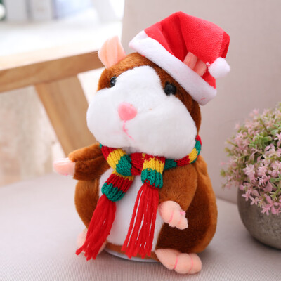 

Electric Smart Little Talking Hamster Record Repeat Stuffed Plush Animal Kids Doll Coffee