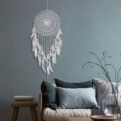 

Traditional White Dream Catchers Hand Made Wall Hanging Decoration Ornament Craft Gifts Windmill