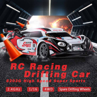 

8203G 24GHz 116 4WD High Speed Super Sports RC Racing Drifting Car with Spare Drifting Wheels for Kids