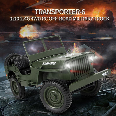 

JJRC Q65 110 24G 4WD RC Off-road Military Truck Transporter 6 RTR Children Gift Kids Toy