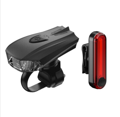 

USB Charging LED Flashlight Road Mountain Riding Bicycle Headlights Tail Lights 2 Piece Set