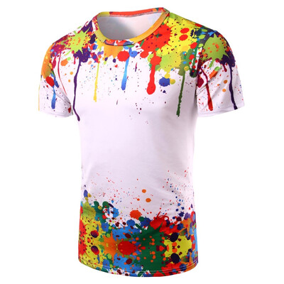

3D Colorful Splatter Paint Short Sleeve T-Shirt