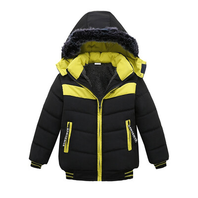 

Winter Jacket For Boys Baby Fur Hooded Jacket Parkas Kids Clothes Snowsuit Outerwear Children Warm Coat Clothing Infant Jacket