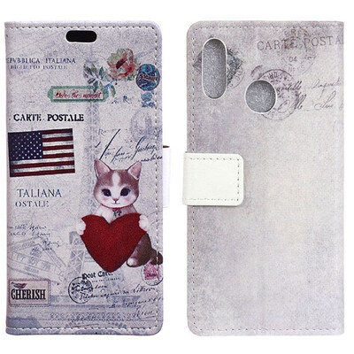 

MOONCASE Millet Mi A2 Lite Red Rice 6 Pro Pattern Leather Case - Peach Heart Cat