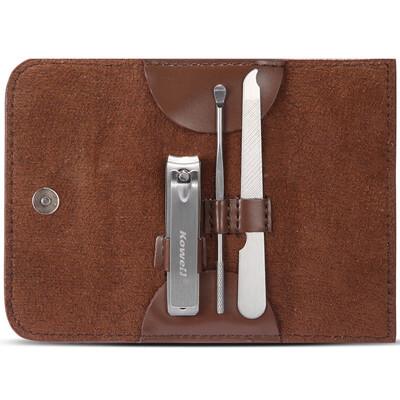 

Korea Kowell Han Kewei stainless steel nail clipper set anti-splash nail scissors personal care repair capacity combination 3 piece set KA302 brown