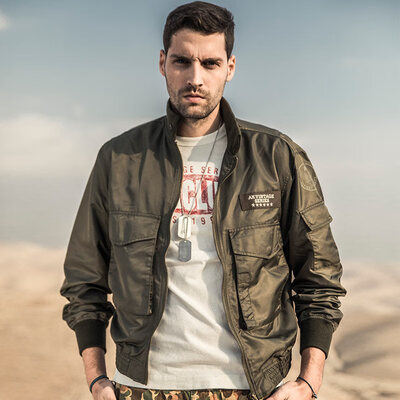 

AK Mens Wear AKSERIES Vintage G-8 Thick Nylon Flying Jacket 1904703 Army Green L