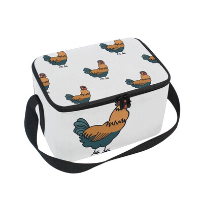 

ALAZA Lunch Box Insulated Cock Pattern Lunch Bag Large Cooler Tote Bagfor Men Women