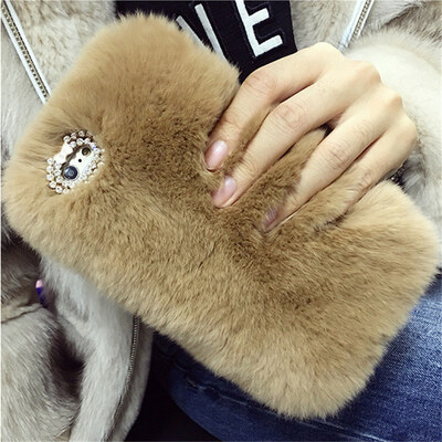 

Cute Bunny Fluffy Rabbit Ears Warm Furry Cover Case For VIVO V3