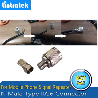 

2pcs N Type Connector Male RG6 For connecting Coaxial Cable For Mobile Phone Signal Booster Repeater Amplifier