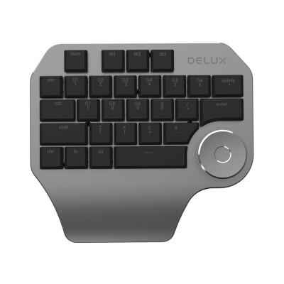 

Delux T11 Designer Keyboard Keypad with Smart Dial 3 Group Customized Keys for Windows Mac OS & Design Software Black