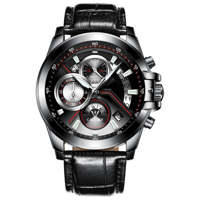 

Cadisen Watch Men Sport Chronograph Clock Quartz Wristwatch Business Waterproof Watch Men