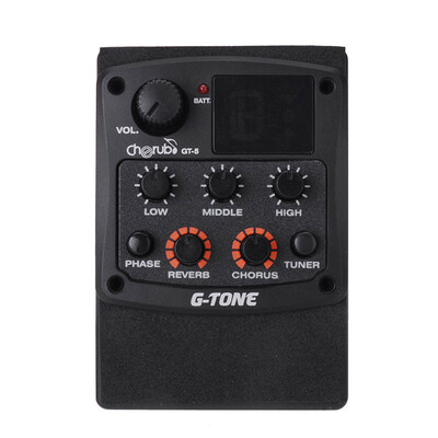 

Cherub G-Tone GT-5 Acoustic Guitar Preamp Piezo Pickup 3-Band EQ Equalizer LCD Tuner with ReverbChorus Effects