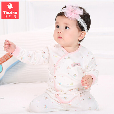 

Filament Bird TINSINO Childrens Wear Self-employed Newborn Underwear Set Newborn Baby Monk Wear Baby Clothes Baby Pajamas Tie Three-Piece Trojans Light Powder 52