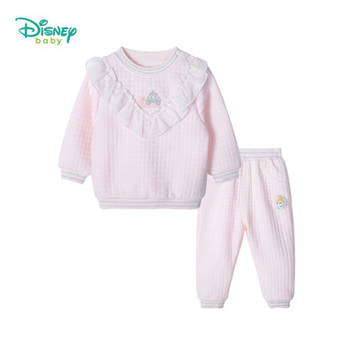 

Disney childrens clothing new girls suits quilted cute casual long-sleeved sweater trousers baby outing clothes 191T845 powder white 5 years old height 120cm