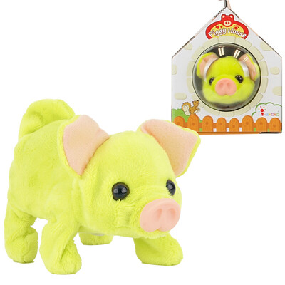 

Yazhijie childrens toys boys&girls 1-6 years old electric plush pig birthday holiday Liuyi gift Fu pig green well-off