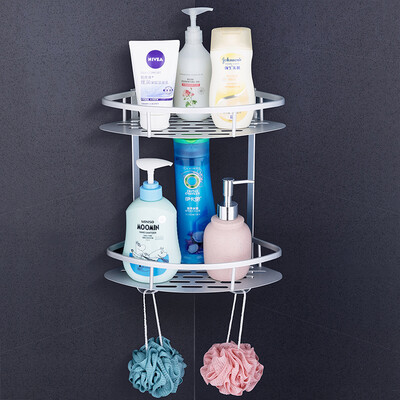 

Heart family should be two-story bathroom corner shelf thickening space aluminum bathroom storage rack bathroom triangle wall hanging towel rack free punch no damage to the wall sn4094AA