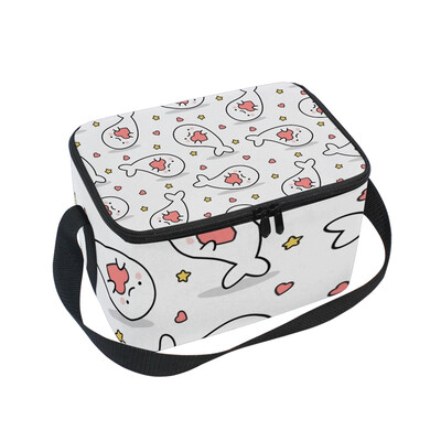 

ALAZA Lunch Box Insulated Lunch Bag Large Cooler Seal Pattern Tote Bag