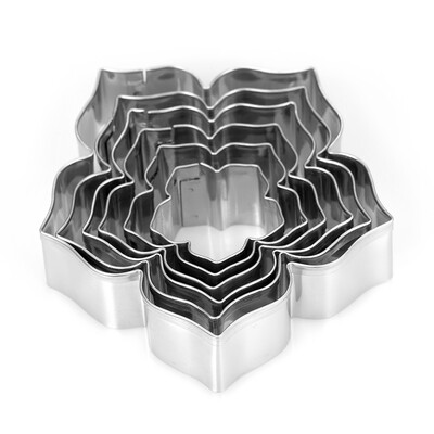 

6pcs Morning Glory Cookie Cutters Stainless Steel Fondant Cutter Biscuit Cutters Sandwich Cutters Petunias Cookie Cutter Set