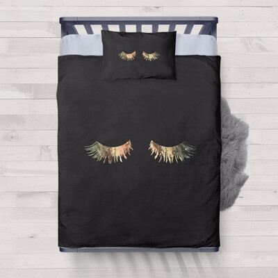 

WhiteBlack Eyelashes Decoration Pillow Cover Lashes Pillow Case Duvet Cover Single Quilt Kids Bedding Sets 2pcs