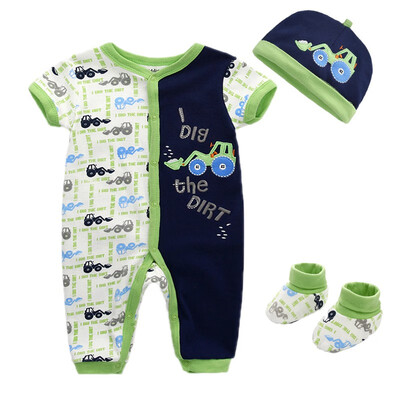 

3PCS Baby RomperHatSocks Clothing Sets Baby Girl Clothes Cotton Baby Boy Clothes Short Sleeve Girls Clothes Newborn Infant