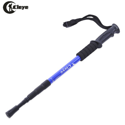 

CLEYE 4 Joint Anti-shock Trekking Straight Shank Alpenstock Walking Stick with Mud Tray