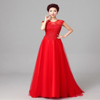 

Hot Selling Good Quality Fashion Dark GreenWine RedRed Lace Long Beading Evening Dresses Applique Banquet Elegant Prom Dress