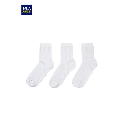 

HLA Haishu House simple tube socks men 2019 spring new three pairs of comfortable breathable cotton socks HZACJ1R002A bleach 02 26-28CM