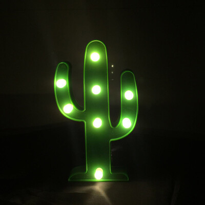 

BRELONG 3D Cactus Warm White Decoration Night Light for Kids Room Christmas Wedding 3V