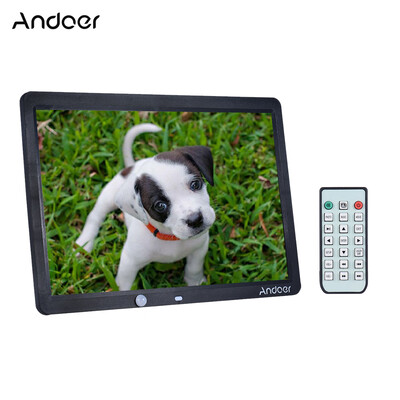 

Andoer 15 Inch Large Screen LED Digital Photo Frame Album Wall Mountable Desktop 1280 800 Support Remote Control with Motion Det