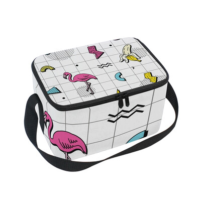 

ALAZA Retro Funky Style Lunch Box Insulated Lunch Bag Large Cooler Tote Bagfor Men Women