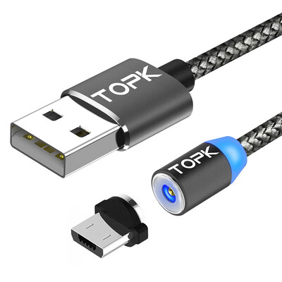 

TOPK R-Line2 2M LED Magnetic MicroUSB Cable Premium Nylon Braided Magnet MicroCable