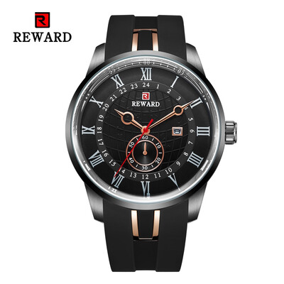 

REWARD 63094 Male Quartz Movement Watch Silicone Strap Fashion Wristwatch