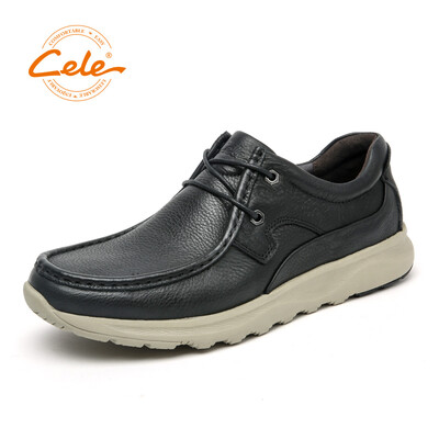 

Celebrity CELE business casual shoes mens leather lace thick bottom ultra light wear-resistant non-slip life casual wild black 43 yards M9A1S76801