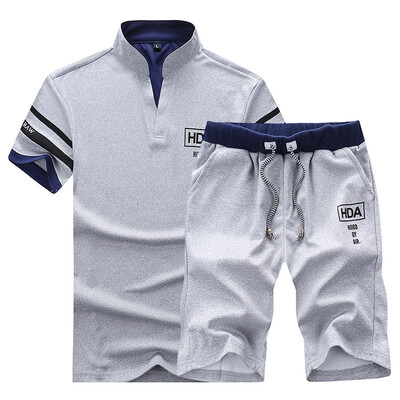 

Mens New 2 Pieces Casual Suit Fashion Unisex Polo ShirtsShorts Leisure Suit for Men And Women M-4XL 227