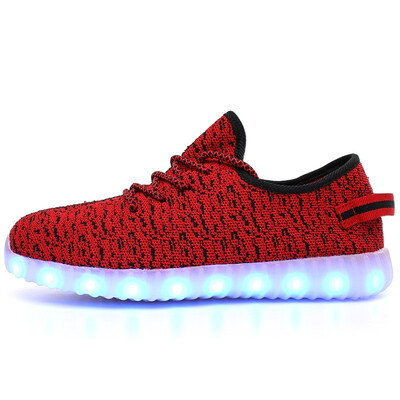 

Children & Adult Shoes 7 Colorful LED Lights Men & Women Breathable USB Rechargeable Fluorescent Luminous Sneakers SIZE 35-46