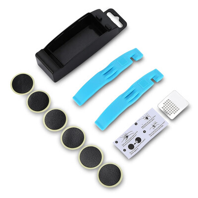 

Bicycle Tire Repair Tool Set mountain bike Puncture Repair kits Lever Patch plastic Pry Rods Patch Sticker Metal Rasp box